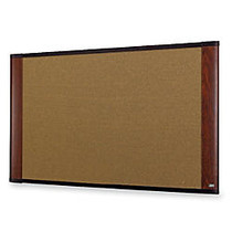3M&trade; Cork Board With Widescreen-Style Aluminum Frame, Mahogany Finish, 72 inch; x 48 inch;