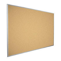 Best-Rite Valu-Tak Cork Bulletin Board, Natural, 48 inch; x 60 inch;, Aluminum Frame