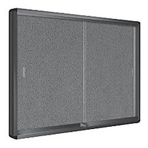 Bi-Office; Enclosed Fabric Bulletin Board With Sliding Tempered Glass Door, 36 inch; x 48 inch;