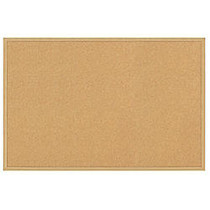 FORAY&trade; Cork Board, 24 inch; x 36 inch;, Tan Cork, Light Oak Frame