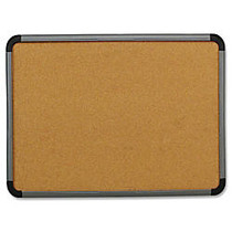 Iceberg 35% Recycled Contemporary Lightweight Cork Board, 48 inch; x 36 inch;, Aluminum Frame