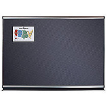 Quartet; Connectables; Gray Diamond Mesh Fabric Bulletin Board, Aluminum Frame, 48 inch; x 72 inch;