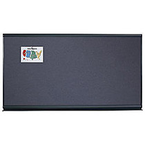 Quartet; Connectables; Gray Diamond Mesh Fabric Bulletin Board, Graphite Frame, 48 inch; x 96 inch;