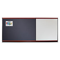 Quartet; Connectables; Gray Diamond Mesh Fabric Bulletin Board, Mahogany Frame, 48 inch; x 72 inch;