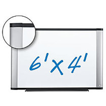 3M&trade; Porcelain Magnetic Dry-Erase Board With Widescreen-Style Aluminum Frame, Silver, 72 inch; x 48 inch;