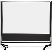 Balt Mobile Display Panel/Room Divider - 72 inch; (6 ft) Width x 72 inch; (6 ft) Height - White Surface - Black Anodized Aluminum Frame - Rectangle - Floor Standing - 1 Each