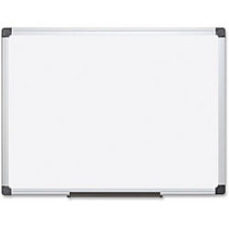 Bi-silque Platinum Plus Dry Erase Board - 96 inch; (8 ft) Width x 48 inch; (4 ft) Height - White Porcelain Surface - Silver Aluminum Frame - Rectangle - Horizontal/Vertical - Mount - 1 Each