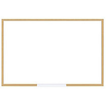 FORAY&trade; Dry-Erase Board With Oak Frame, 24 inch; x 36 inch;, White Board, Oak Frame