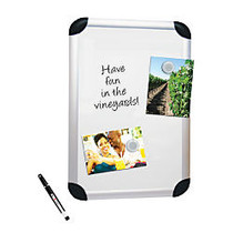 FORAY&trade; Mini Magnetic Dry-Erase Board With Aluminum Frame, 11 inch; x 17 inch;, White Board, Silver Frame