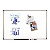 FORAY&trade; Porcelain Magnetic Dry-Erase Board, 24 inch; x 36 inch;, White Board, Aluminum Frame With Titanium Finish