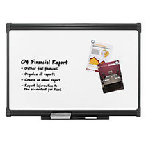 FORAY&trade; Porcelain Magnetic Dry-Erase Board, 48 inch; x 72 inch;, White Board, Graphite Finish Frame