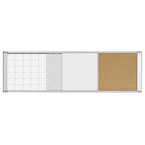 MasterVision; Magnetic Gold Ultra&trade; 3-In-1 Magnetic Cork/Dry-Erase Board, Lacquered Steel, 48 inch; x 18 inch;, Aluminum Frame