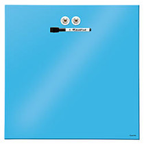 Quartet; Frameless Magnetic Glass Dry-Erase Board, Tempered Glass, 17 inch; x 17 inch;, Blue