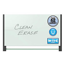 Quartet; Glass Magnetic Dry-Erase Board, 22 inch; x 39 inch;, White, Black Plastic Frame