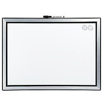 Quartet; Magnetic Dry-Erase Whiteboard, 17 inch; x 23 inch;, Black/Silver