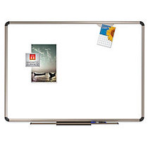 Quartet; Prestige Plus; Premium Porcelain Magnetic Dry-Erase Board, Titanium Frame, 24 inch;H x 36 inch;W
