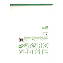 Grafix Matte Acetate Film Pad, 11 inch; x 14 inch;, 0.003 inch; Thick, 25 Sheets