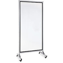 Lorell 2-sided Dry Erase Easel - 37.5 inch; (3.1 ft) Width x 82.5 inch; (6.9 ft) Height - White Steel Surface - Black Aluminum Frame - Rectangle - 1 Each