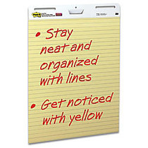 Post-it; Self-Stick Easel Pad, 25 inch; x 30 inch;, Faint Rule On Yellow Paper, 30 Sheets