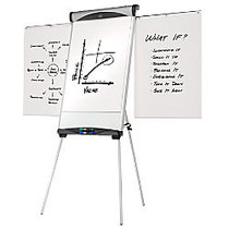 Quartet; Magnetic Presentation Easel With Extendable Arms, 27 inch; x 39 inch;, Steel Gray