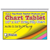 Top Notch; Brite Chart Tablets, 16 inch; x 24 inch;, 1 1/2 inch; Unruled, Assorted Colors, Pack Of 3