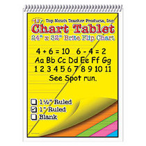 Top Notch; Brite Chart Tablets, 24 inch; x 32 inch;, 1 inch; Ruled, Assorted Colors, Pack Of 2