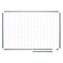 MasterVision; Platinum Plus Magnetic Dry-Erase Planning Board, 1 inch; x 1 inch; Grid, Porcelain, 36 inch; x 48 inch;, White, Aluminum Frame