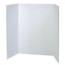 Pacon; 80% Recycled Spotlight Single-Walled Tri-Fold Presentation Boards, 48 inch; x 36 inch;, White, Carton Of 24