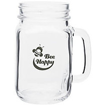 Mason Jar Glass Mug, 16 Oz.