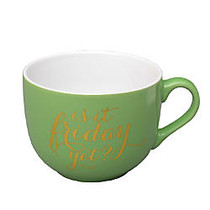 Gartner Studios; Soup Mug, Stripe Friday, 16 Oz, Green