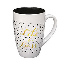 Gartner Studios; Tall Coffee Mug, Like A Boss, 16 Oz, White/Black