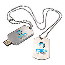 Dog Tag USB 2.0 Flash Drive, 2GB