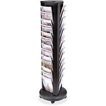 Alba Carousel Floor 39-slot Literature Display - 230 x Sheet - 39 Compartment(s) - 0.91 inch; - 67 inch; Height x 18.5 inch; Width x 18.5 inch; Depth - Floor - Black, Black Compartment