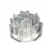 Azar Displays Revolving Brochure Holder, 8-Pocket, Crystal Styrene, 13 inch;H x 13 inch;W x 9 inch;D, Clear