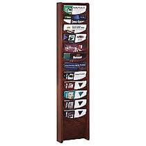 Wood Display Unit, 12 Pockets, 48 inch;H x 11 inch;W x 3 3/4 inch;D, Mahogany