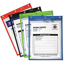 C-Line Products Heavy Duty Super Heavyweight Plus Stitched Shop Ticket Holder, Assorted, 9x12, 20/BX - Vinyl - 20 / Box - Assorted