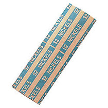 Coin-Tainer; Flat Tubular Coin Wrappers, Nickels, Blue, Box Of 1,000