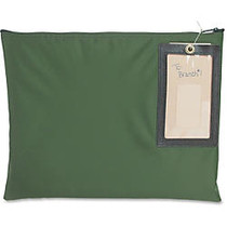 MMF Cloth Transit Mail Bag - 11 inch; Width x 14 inch; Length - Hunter Green - Nylon, Cotton - 1Each - Mailing, Sample, Parcel, Office