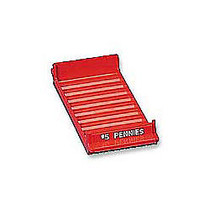 MMF Industries&trade; Porta-Count; System Coin Trays, Pennies-$5.00, Red