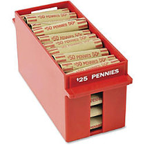 MMF Porta-Count System Extra-Capacity Rolled Coin Tray - External Dimensions: 9.2 inch; Length x 3.7 inch; Width x 4.4 inch; Height - 2500 x Penny - Stackable - ABS Plastic - Red - For Cash, Coin - Recycled - 1 Each