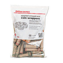 Office Wagon; Brand Preformed Tubular Coin Wrappers, Assorted, Pack Of 48