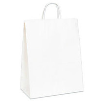 Office Wagon; Brand White Paper Shopping Bags, 17 inch;L x 13 inch;W x 7 inch;D, Pack Of 250