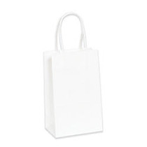 Office Wagon; Brand White Paper Shopping Bags, 8 3/8 inch;L x 5 1/4 inch;W x 3 1/4 inch;D, Pack Of 250
