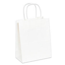 Office Wagon; Brand White Paper Shopping Bags, 9 3/4 inch;L x 7 3/4 inch;W x 4 3/4 inch;, Pack Of 250