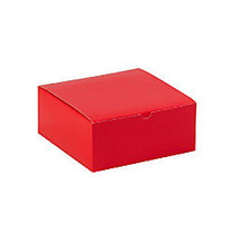 Partners Brand Holiday Red Gift Boxes 8 inch; x 8 inch; x 3 1/2 inch;, Case of 100