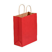 Partners Brand Scarlet Tinted Shopping Bags 10 inch; x 5 inch; x 13 inch;, Case of 250