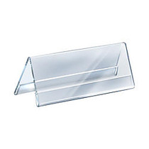 Azar Displays 2-Sided Acrylic Nameplates, 4 1/4 inch; x 11 inch;, Clear, Pack Of 10