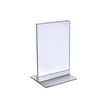 Azar Displays Acrylic Vertical/Horizontal T-Strip Sign Holders, 5 1/2 inch; x 8 1/2 inch;, Clear, Pack Of 10