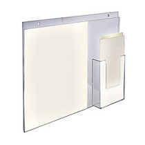 Azar Displays Acrylic Wall-Mount Sign Holder With Trifold Pocket, 13 inch;H x 4 inch;W x 15 inch;D, Clear