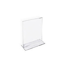 Azar Displays Double-Foot Acrylic Sign Holders, 6 inch; x 4 inch;, Clear, Pack Of 10